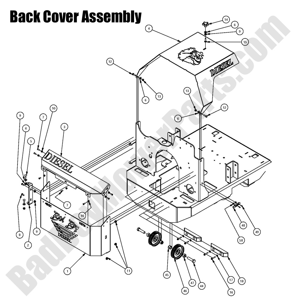 2016 Diesel 1500cc - Back Cover Plate Assembly